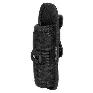 AIRSOFTPEAK Tactical Pouch 1 AIRSOFTPEAK Flashlight Pouch Holster Carry Case Holder with 360 Degrees Rotatable Belt Clip Long Type, Black