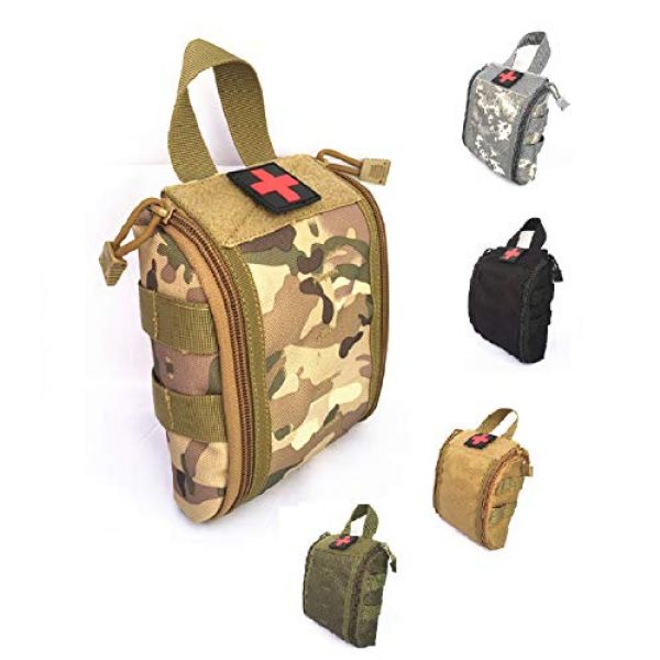 Miyha Tactical Pouch 1 1000D Waterproof Nylon MOLLE First Aid Pouch IFAK Pouch MOLLE Trauma Bag for Camping Hunting Hiking Wilderness Sports (Pouch Only)