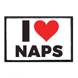 P PULLPATCH Airsoft Morale Patch 1 I Love Naps Bold Morale Patch | Hook and Loop Attach for Hats, Jeans, Vest, Coat | 2x3 in | by Pull Patch