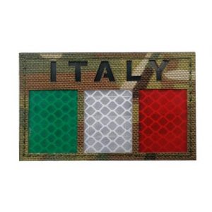 Tactical Embroidery Patch Airsoft Morale Patch 1 Italy Flag Infrared Reflective IR Patch Military Tactical Morale Patch Badges Emblem Applique Hook Patches for Clothes Backpack Accessories