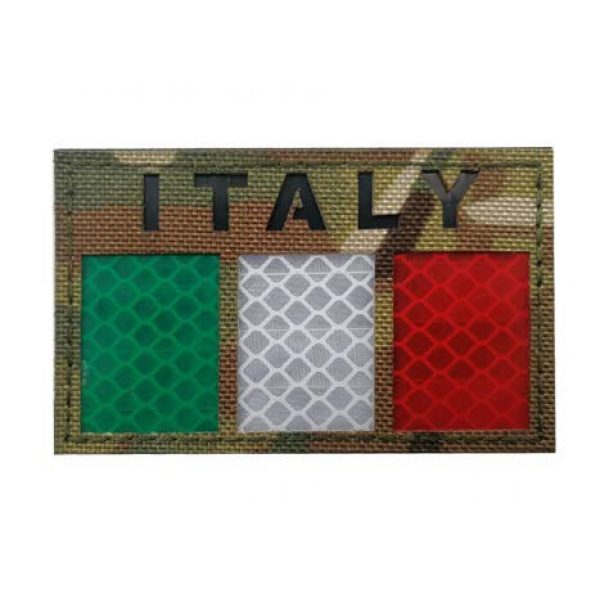 Tactical Embroidery Patch Airsoft Morale Patch 1 Italy Flag Infrared Reflective IR Patch Military Tactical Morale Patch Badges Emblem Applique Hook Patches for Clothes Backpack Accessories