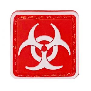 MORTHOME M Airsoft Morale Patch 1 MORTHOME 1" inch PVC Hook and Loop Morale Patch Military Combat Armband Clothing Badge for Jackets Jeans Hat Cap (Red, Bio Hazard)