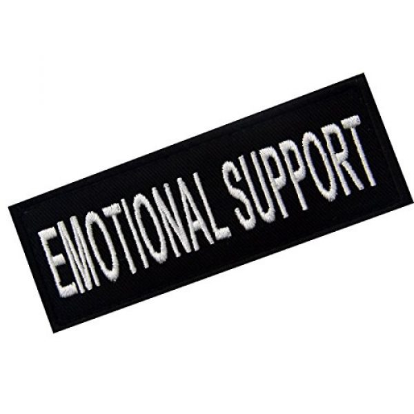 EmbTao Airsoft Morale Patch 3 Emotional Support Service Animal Vests/Harnesses Emblem Embroidered Fastener Hook & Loop Patch, 4 X 1.5 Inch