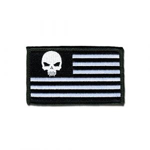 BASTION Airsoft Morale Patch 1 BASTION Morale Patches (Skull in Star Field, BNW) | 3D Embroidered Patches with Hook & Loop Fastener Backing | Well-Made Clean Stitching | Military Patches Ideal for Tactical Bag, Hats & Vest