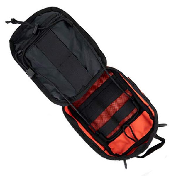 LINE2design Tactical Pouch 5 LINE2design First Aid (Ifak) Molle Pouch - EMT Emergency Medical Trauma Bag Outdoor Tactical EDC Rescue Utility Gear Pouch for Hiking Gunshot Stop Bleeding Includes USA Patch - Orange