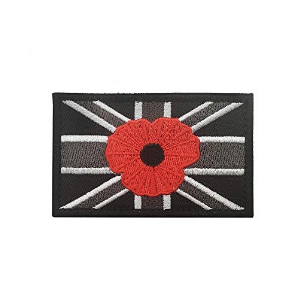 Tactical Embroidery Patch Airsoft Morale Patch 1 British Flag Poppy Flower Tactical Embroidery Patch Hook & Loop Morale Patch Military Patch for Clothing Accessory Backpack Armband