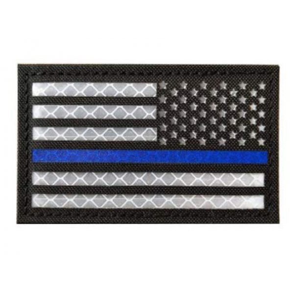 Tactical Embroidery Patch Airsoft Morale Patch 1 IR USA Flag Infrared Reflective Tactical Embroidery Patch Hook & Loop Morale Patch Military Patch for Clothing Accessory Backpack Armband (color1)