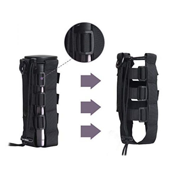 Elitezip Tactical Pouch 2 Elitezip Outdoor Sport Water Botttle Pouch, Tactical Molle Mesh Water Bottle Holder, Multifunctional Adjustable Water Bottle Carrier Black