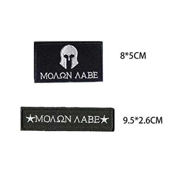 Acbell Airsoft Morale Patch 2 Molon Labe Milltary Tactical Morale Patches Fabric Embroidered Emblem Badges with Fastener Hook & Loop 2Pcs