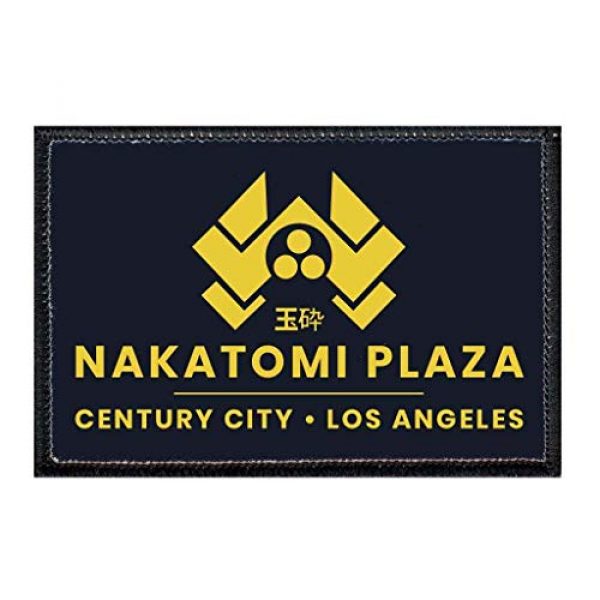 P PULLPATCH Airsoft Morale Patch 1 Nakatomi Plaza Black Morale Patch | Hook and Loop Attach for Hats, Jeans, Vest, Coat | 2x3 in | by Pull Patch