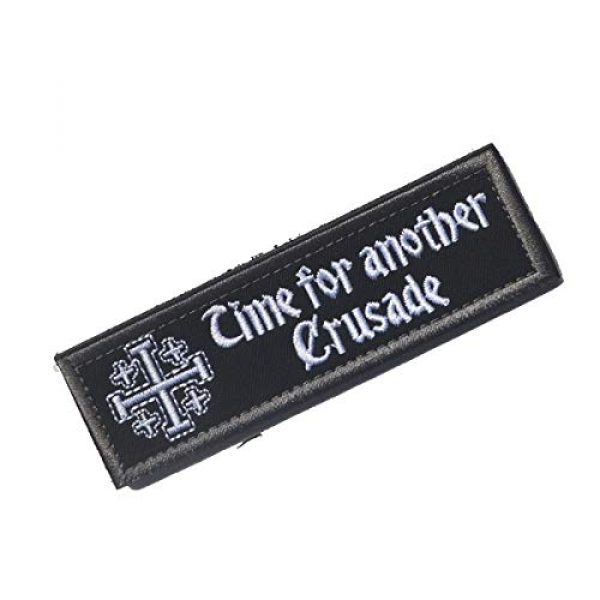 ALIPLUS Airsoft Morale Patch 1 Time For Another Crusade Christian Arabic Symbol Patch Jerusalem Cross Crusader Jihad Tactical Army Morale Patch Badge (10 x 3 cm black)