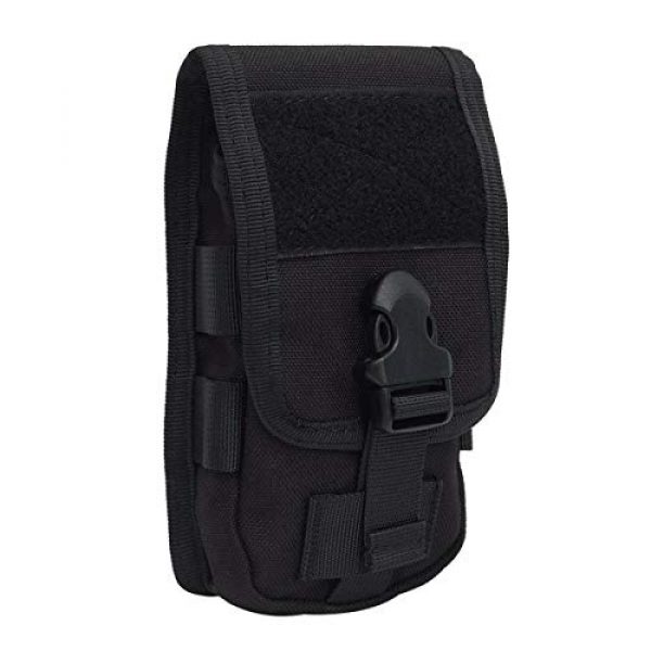 Riyiter Tactical Pouch 5 Riyiter Universal Multifunction Cell Phone Holster Pouch Tactical Smartphone Pouches EDC Case Molle Gadget Bag Case with Belt Loop Hook Cover Case Double-Layer Nylon Coin Purse Black