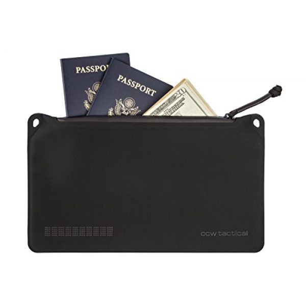 CCW Tactical Tactical Pouch 1 EDC Zipper Pouch, Water and Mud Resistant Poly Bag with Military Grade Polymer, Protects Your Pistol and Mags, Dual Attachment Points, Black, Medium 7 x 12