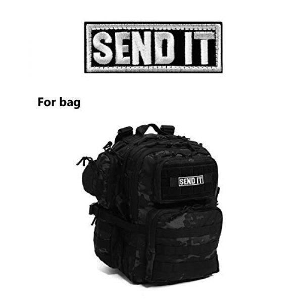 ELLEWIN Airsoft Morale Patch 3 ELLEWIN 2PCS Send It Tactical Patches Embroidered Morale Support Patch Hook and Loop, Black and White