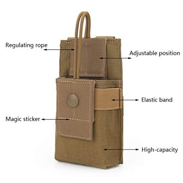 QJang Tactical Pouch 3 QJang Drawstring Water Bottle Pouch Holster Tactical Radio Holder Carrier Sports Pistol Magazine Case for Hunting Fishing Climbing