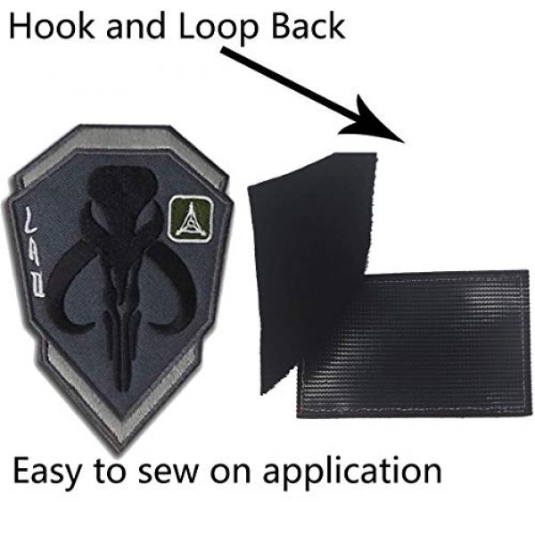 Great Supplier Airsoft Morale Patch 3 Mandalorian Mythosaur Skull Crest Shield Embroidered Patch Emblem Tactical Military Morale Funny Badages Appliques Patches with Fastener Hook and Loop Backing, 3.94 x 2.76 Inch