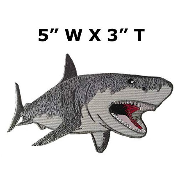 Appalachian Spirit Airsoft Morale Patch 2 Megalodon Big Tooth Shark Embroidered Patch DIY Iron-on or Sew-on Decorative Badge Emblem Vacation Souvenir Travel Gear Clothes Appliques Meg Great White Sharks Dolphins Whales Ocean Life Jaws