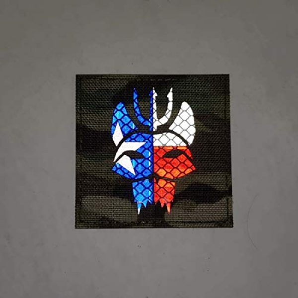 ODSP Airsoft Morale Patch 4 Seal Team Trident Cat Head Infrared Reflective IR Embroidered Fabric Patch, Tactical Military Morale Patches Set for Caps,Bags,Backpacks,Vest, Uniforms 2.95 x 2.95 Inch