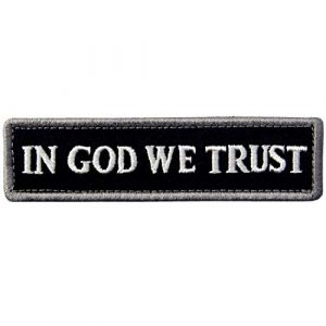EmbTao Airsoft Morale Patch 1 EmbTao in GOD We Trust Embroidered Tactical Morale Fastener Hook&Loop Patch - Black & White