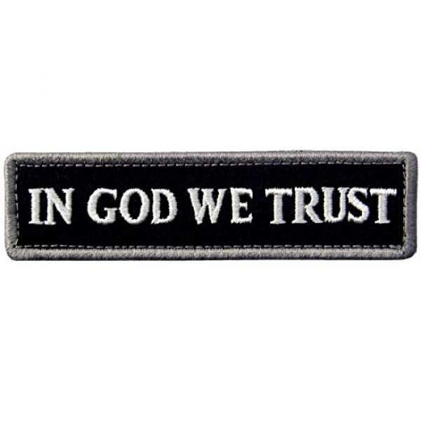 EmbTao Airsoft Morale Patch 1 EmbTao in GOD We Trust Embroidered Tactical Morale Fastener Hook&Loop Patch - Black & White