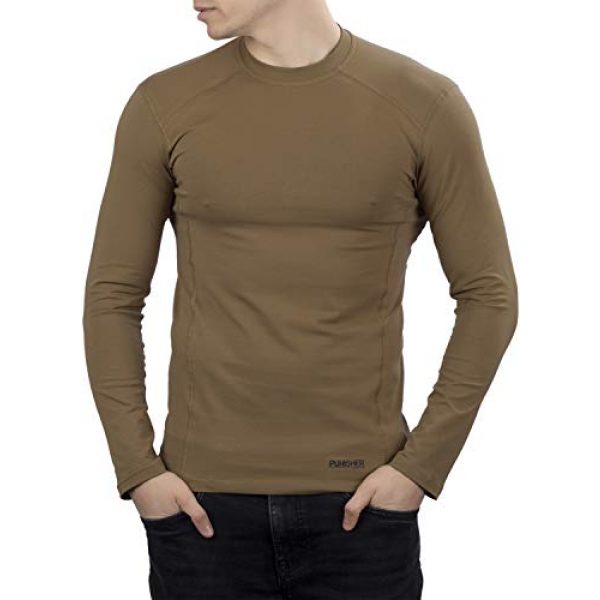 281Z Tactical Shirt 1 281Z Mens Military Stretch Cotton Long Sleeve T-Shirt - Tactical Hiking Outdoor Undershirt - Punisher Combat Line