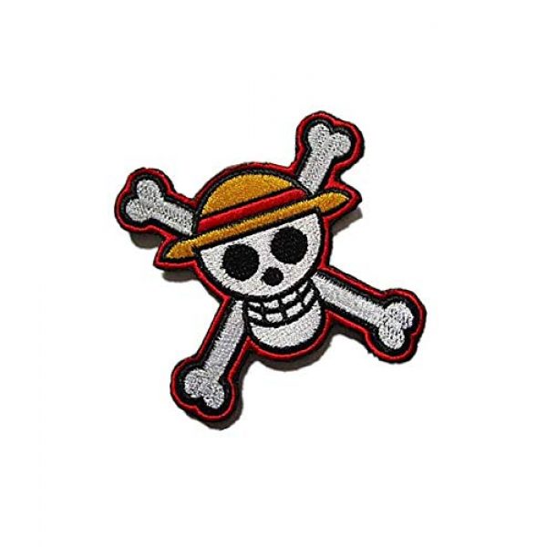 Embroidery Patch Airsoft Morale Patch 2 One Piece Japanese Anime' Luffy Skull Military Hook Loop Tactics Morale Embroidered Patch