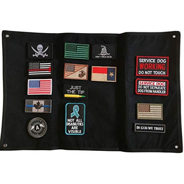 Hng Kiang Hu Airsoft Morale Patch 3 Tactical Military Combat Morale Patch Holder Display Board Hook & Loop Patch Panel (A-Black)