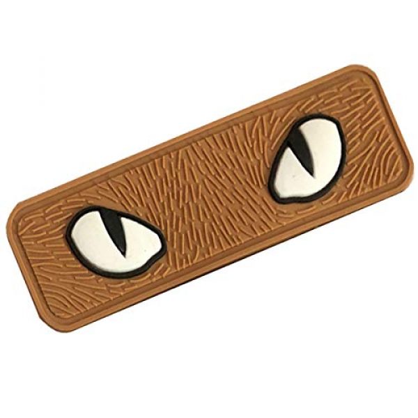 ODSP Airsoft Morale Patch 4 Cat Eyes PVC Morale Patch, IR Reflective Tactical Military Morale Badges with Hook Fasteners Backing 3.2 x 1 inch Pack of 2 (Coyote tan)