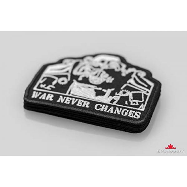 Embrosoft Airsoft Morale Patch 3 Fallout T-45d Power Armor Silhouette Embroidered Patch Iron On (3.5" x 3")