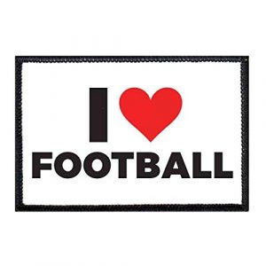 P PULLPATCH Airsoft Morale Patch 1 I Love Football Bold Morale Patch | Hook and Loop Attach for Hats, Jeans, Vest, Coat | 2x3 in | by Pull Patch