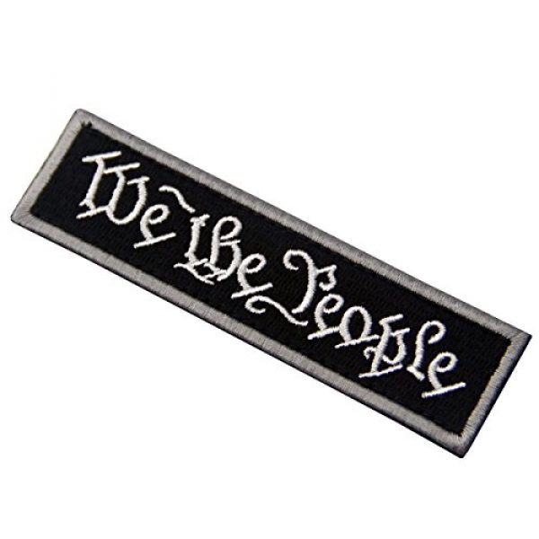 EmbTao Airsoft Morale Patch 4 We The People Tactical Embroidered Morale Applique Fastener Hook&Loop Patch - Black