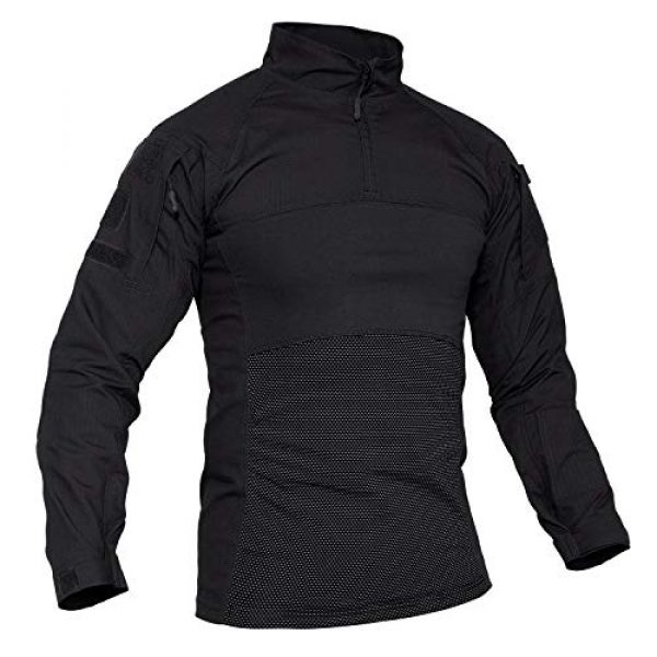 TACVASEN Tactical Shirt 1 Men's Tactical Shirt 1/4 Zip Assault Military Top Long Sleeve Outdoor Hiking Shirt