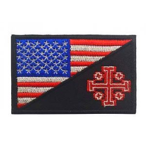 Embroidery Patch Airsoft Morale Patch 1 United States Flag Templar Knights Jerusalem Cross Military Hook Loop Tactics Morale Embroidered Patch