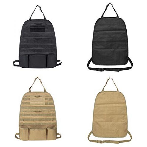 Autotipps Tactical Pouch 7 Autotipps MOLLE Tactical Car Seat Back Organizer Vehicle Panel Car Seat Cover Protector Universal Fit Hunting Bags with 3 Storage Pouch
