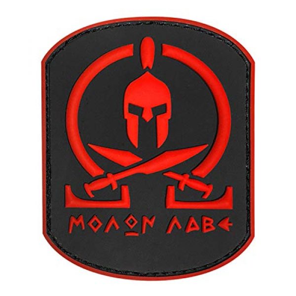 Morton Home Airsoft Morale Patch 1 Morton Home Molon Labe Fastener Patch | Airsoft Paintball Tactical Military Rubber Badges PVC Rubber 3D Morale (Red)