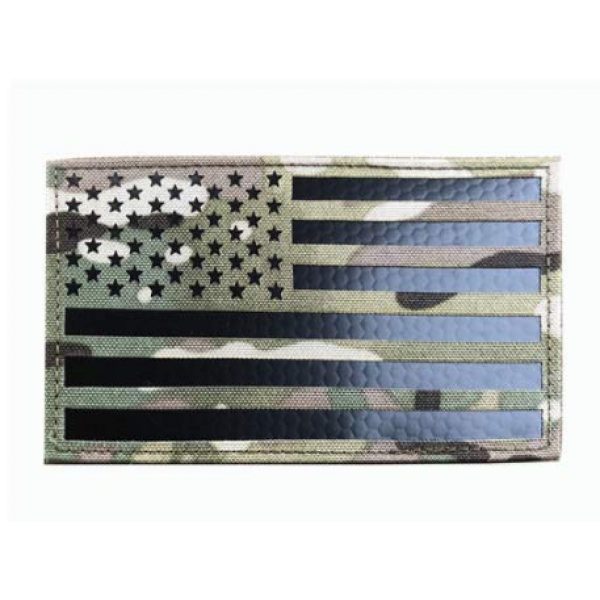 Tactical Embroidery Patch Airsoft Morale Patch 2 IR USA Flag Infrared Reflective Tactical Embroidery Patch Hook & Loop Morale Patch Military Patch for Clothing Accessory Backpack Armband (2pcs)