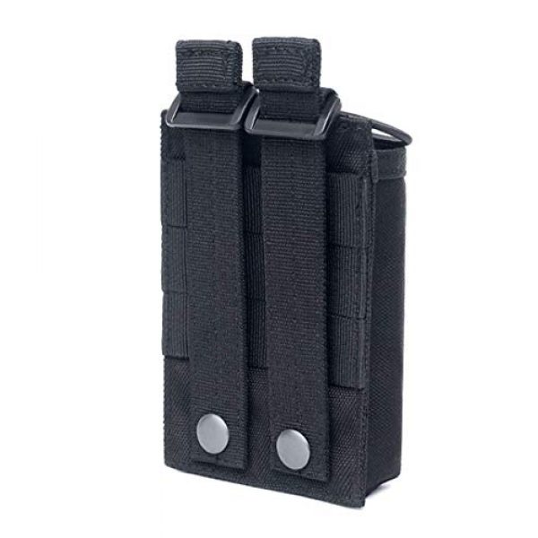 abcGoodefg Tactical Pouch 4 abcGoodefg 1000D Adjustable Molle Tactical Pouch Radio Holster Case Walkie Talkie Holder Duty Belt, 5.3"x 3.5"x 1.6" (Black)