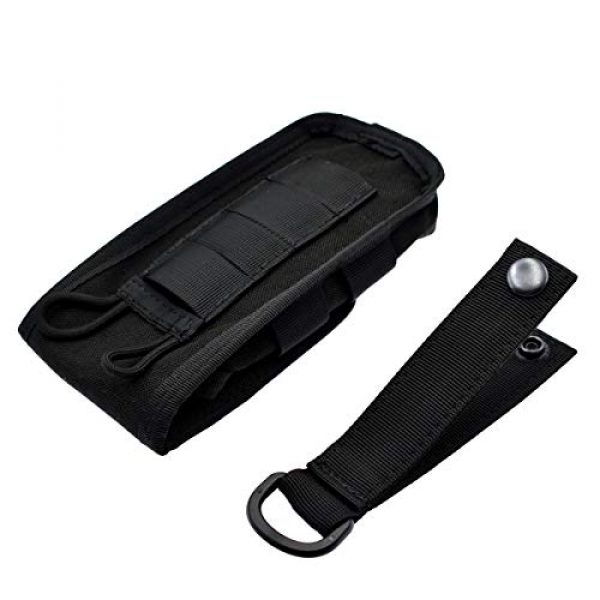 Riyiter Tactical Pouch 7 Riyiter Universal Multifunction Cell Phone Holster Pouch Tactical Smartphone Pouches EDC Case Molle Gadget Bag Case with Belt Loop Hook Cover Case Double-Layer Nylon Coin Purse Black