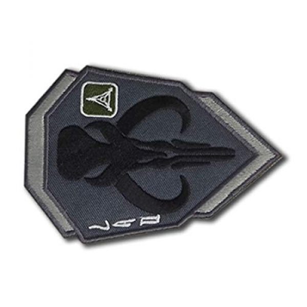 ODSP Airsoft Morale Patch 5 Mandalorian Mythosaur Skull Crest Bounty Hunter Boba Fett Shield Patch, Tactical Morale Embroidered Applique Badge Patches with Fastener Hook and Loop Backing 3.94 x 2.76 inch