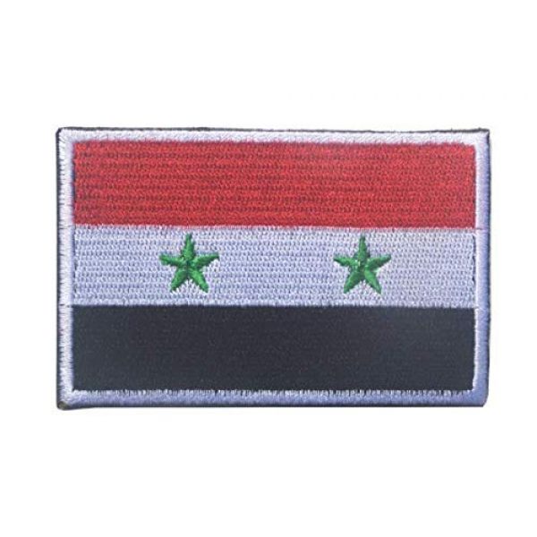 Tactical Embroidery Patch Airsoft Morale Patch 2 2pcs Syria Flag Embroidery Patch Military Tactical Morale Patch Badges Emblem Applique Hook Patches for Clothes Backpack Accessories