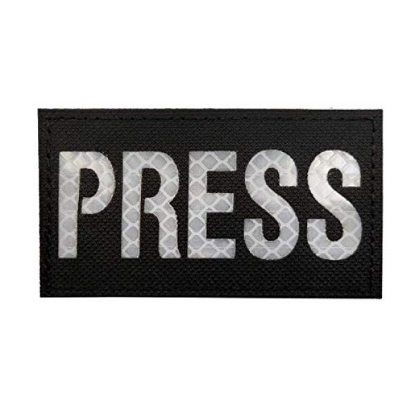 Tactical Embroidery Patch Airsoft Morale Patch 5 IR Press Infrared Reflective Tactical Embroidery Patch Hook & Loop Morale Patch Military Patch for Clothing Accessory Backpack Armband (4pcs)