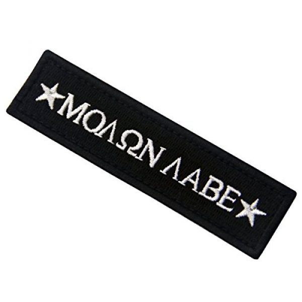 EmbTao Airsoft Morale Patch 4 Tactical Molon Labe Spartan Morale Fastener Hook & Loop Patch - Black