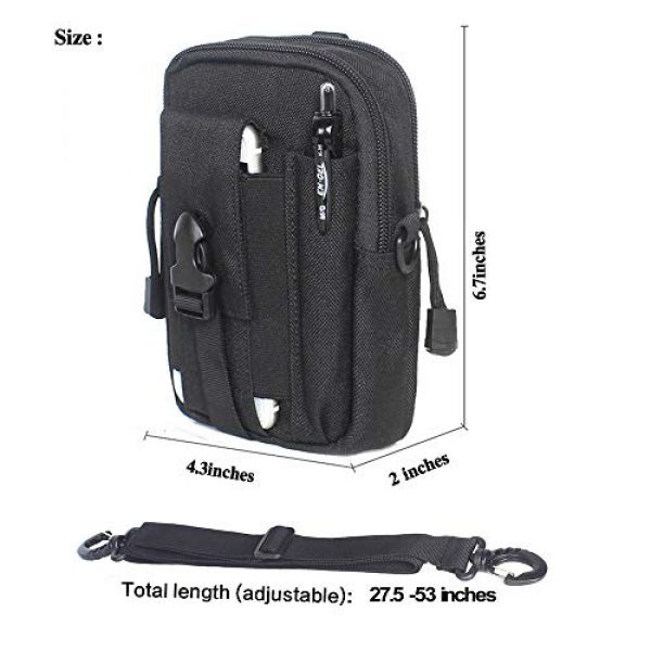 Ydmpro Tactical Pouch 2 Ydmpro Tactical Pouches - 900D Molle EDC Pouch Compact Multipurpose Utility Gadget Belt Waist Bag with Cell Phone Holster Holder, Shoulder Strap and Mini Carabiner