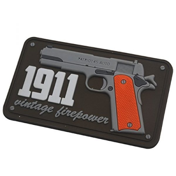 ODSP Airsoft Morale Patch 5 3D PVC 1911 Vintage Firepower Tactical Military Morale Fastener Hook Patch 2PCS