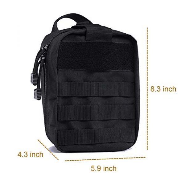 R.SASR Tactical Pouch 4 Tactical Medical Molle Pull Away Pouch, Tactical MOLLE Utility Pouch (Black)