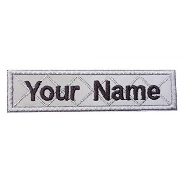 DREAM ARMY Airsoft Morale Patch 1 Reflective Gray Custom Name Text Biker Motorcycle Morale Patch Hook Backing 4x1 inch
