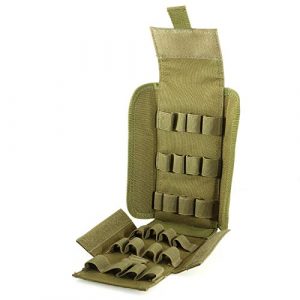 WICHEMI Tactical Pouch 1 WICHEMI Tactical 12G Bullets Package Hunting Molle Ammo Pouch 25 Round Hole Bullet Bags, 25 Rounds 12G Buttstock Shotgun Shell Holder Bag for Bullets Hunting
