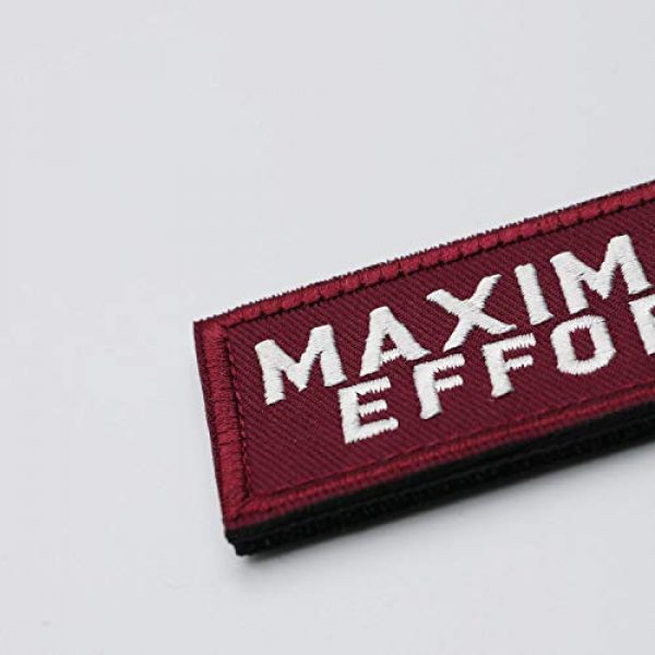MUNAN Airsoft Morale Patch 5 2 PC Maximum Effort Tactical Patch Tactical Military Embroidery Badge Hook and Loop Fastern Patches (Red+Wine Red