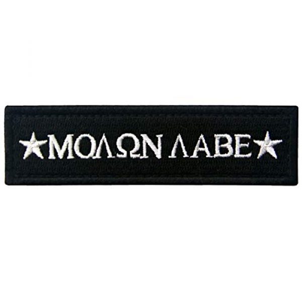 Rocking Planet Airsoft Morale Patch 1 Molon Labe Spatan Tactical Patch Embroidered Military Morale Applique Fastener Hook & Loop Emblem, White & Black