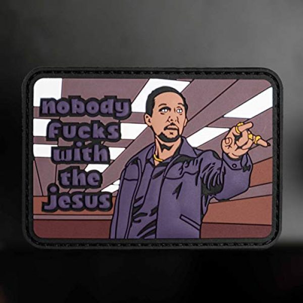NEO Tactical Gear Airsoft Morale Patch 2 The Big Lebowski Nobody Fcks with The Jesus 3D PVC Morale Patch - Hook Backed with Matching Loop by NEO Tactical